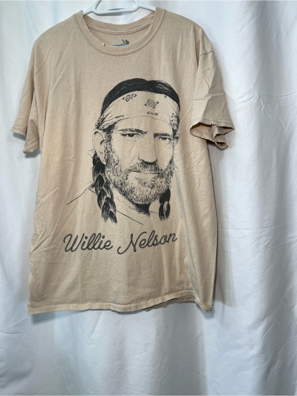 Vintage Zion Rootswear Beige Willie Nelson Graphic Tee Size L
